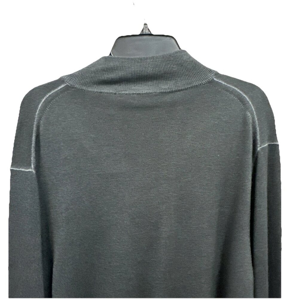 Michael Kors Men’s XXL Sweater Half Zip Washed Black 100% Extrafine Merino Wool - Picture 8 of 10